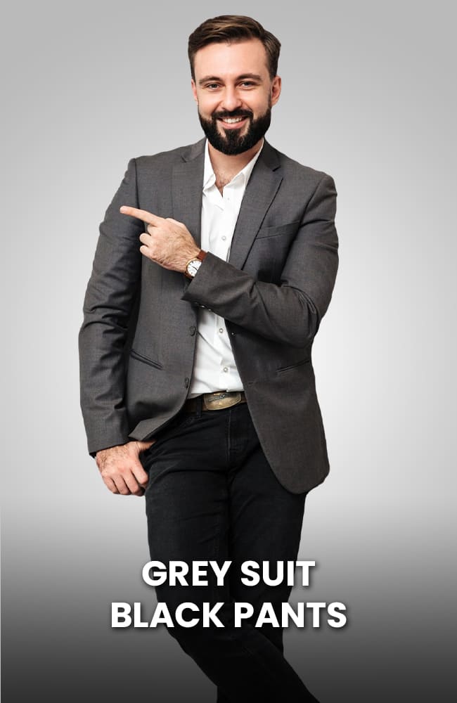 Grey Suit Jacket and Black Pants – Alberto Nardoni
