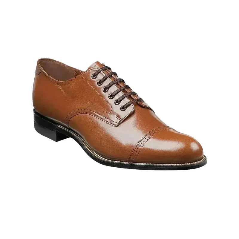 stacy adams brown dress shoes Men's Oak Madison Cap Toe Lace-Up Leather How Kate Middleton's Dress Leather upper in an Dress's Color:93#-Dark grass green N$A