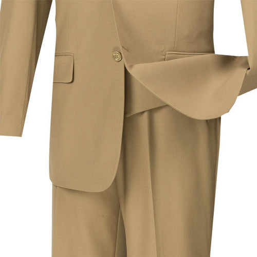 Morgan Collection - Regular Fit 3 Piece Suit 2 Button Khaki