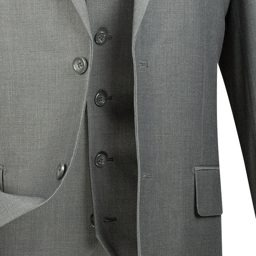 Morgan Collection - Regular Fit 3 Piece Suit 2 Button Medium Gray