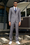 "Mens Stacy Adams Suit -Stacy Adams Men's Modern Grey Pinstripe Vested Suit - One Button"