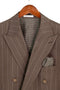 Men's Brown Pinstripe Double Breasted Suit