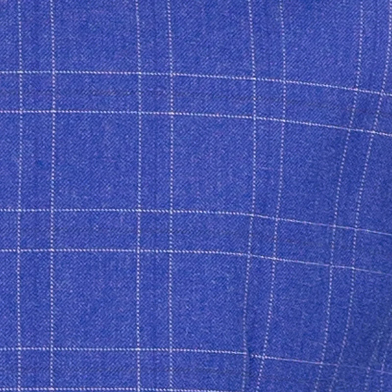 Men's Classic Blue Windowpane Three Piece Suit