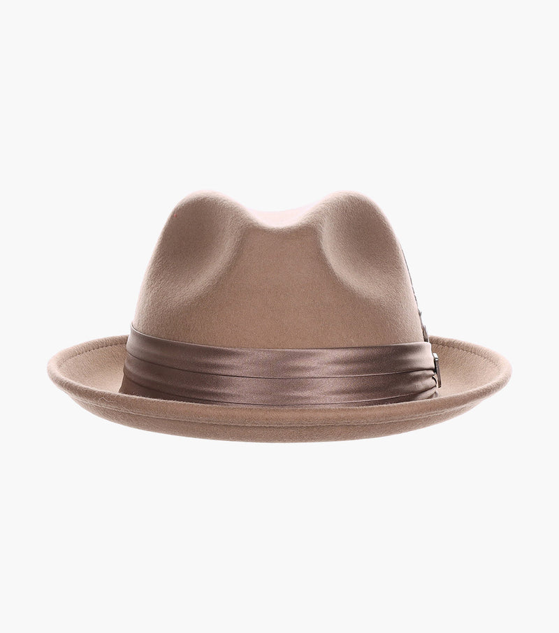 ASH FEDORA Crushable Wool Felt Pinch Front Hat