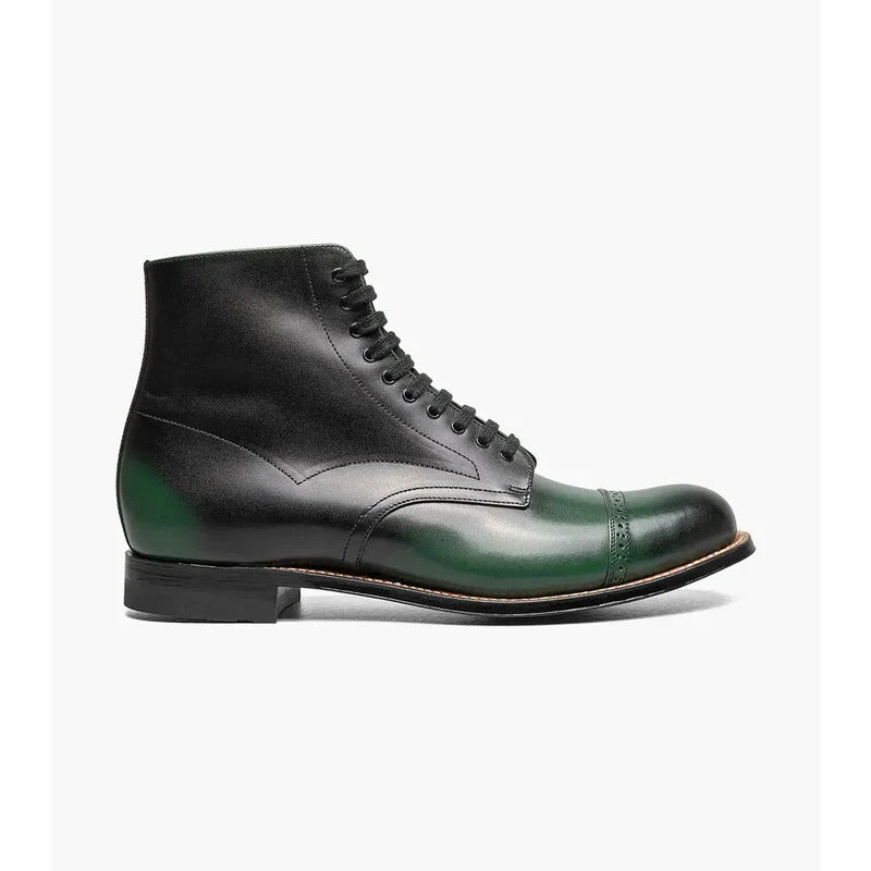 Stacy Adams Madison Cap Toe Lace Up Boot Tone On Tone Green 00110-300