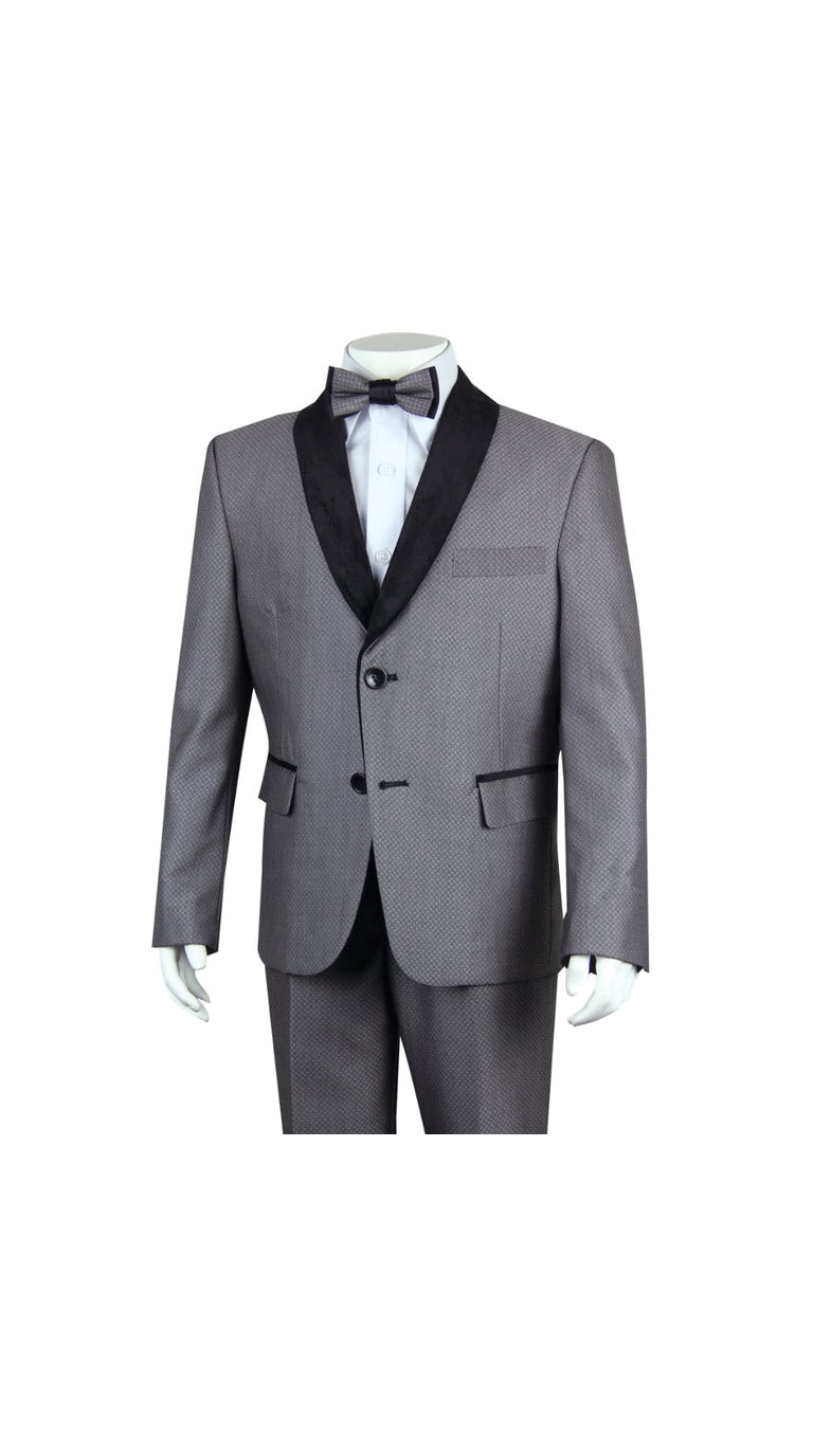 Boys' Grey 4-Piece Tuxedo Set