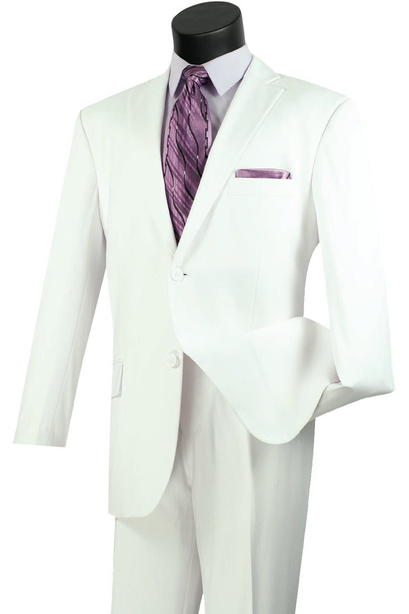 Mens 2 Button Classic Fit Pleated Pant Suit in Ivory main image 0