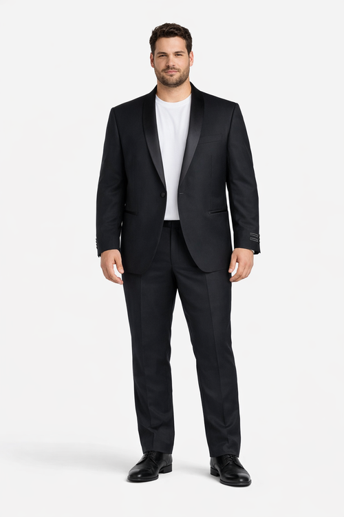 1 Button Designer Shawl Tuxedo in Black Dinner Jacket Blazer - Suit Jacket sateen lapel