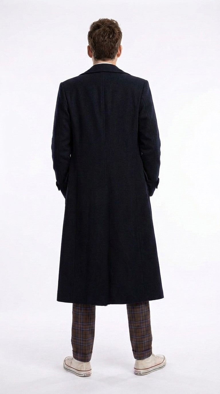 Menās Black Long Overcoat ā Doctor Who Fourteenth Doctor David Tennant Inspired Costume Coat