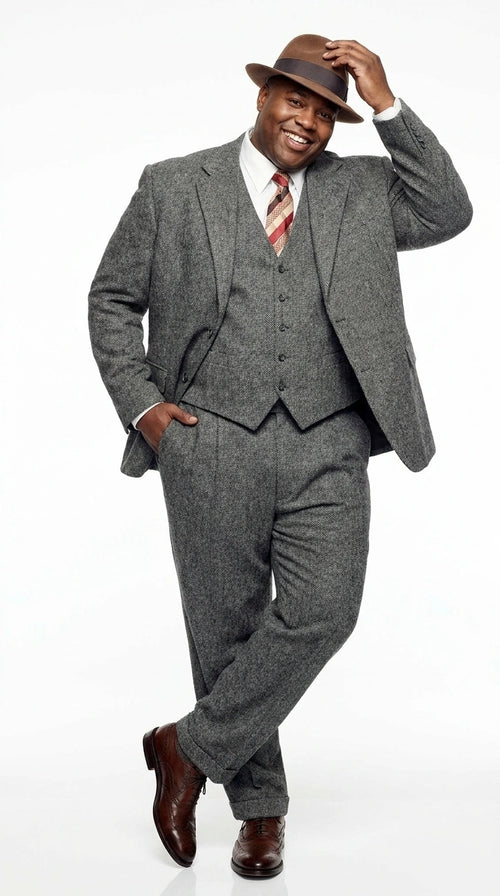 Men’s Grey Vintage Gangster Suit – Bonnie and Clyde Inspired 3 Piece Classic 1920s Formal Outfit