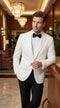 Menās White Tuxedo Jacket ā Two-Button Formal Dinner Blazer for Weddings, Prom and Events