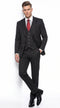 Menâs Black Skeleton Bone Pinstripe 3 Piece Suit â Gangster Style Striped Suit with Vest
