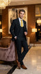 Vitali Men's Modern Fit 3-Piece Black Suit â 2-Button Jacket with Scoop Neck Vest