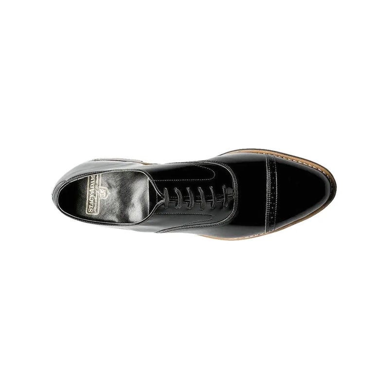 11003,Stacy Adams Patent Shiny Leather Concorde Cap Toe Oxford Lace Up