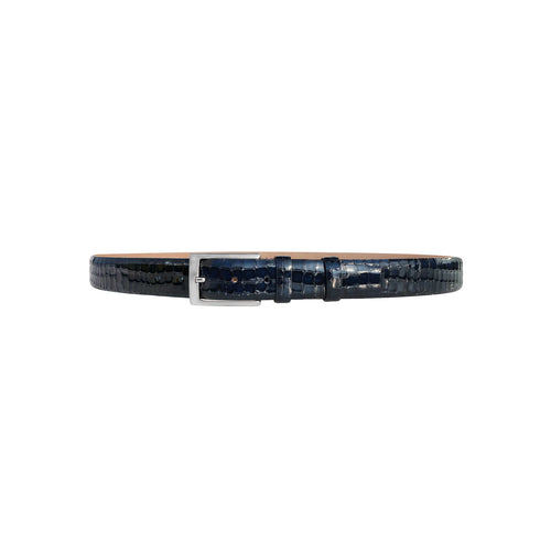 CBelt -3470 Croco Leather Belt - Navy