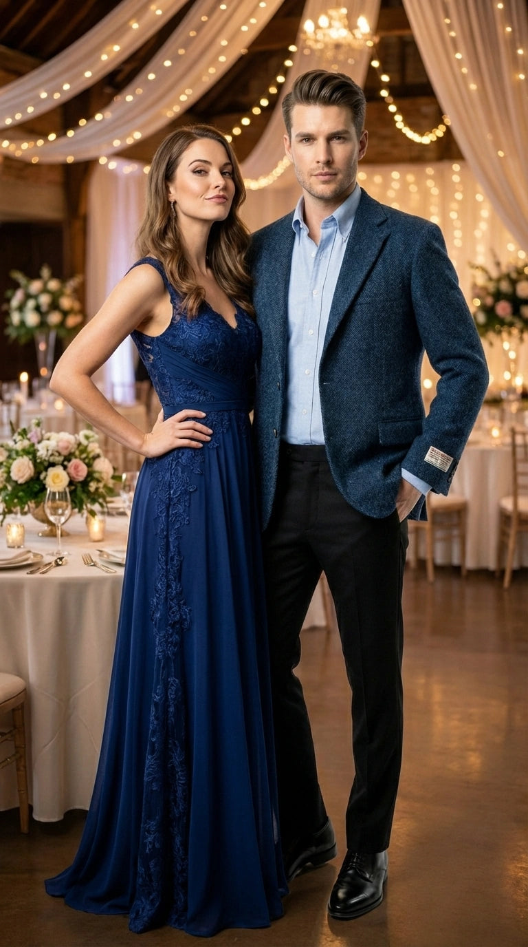 Mens Light Blue Tweed Blazer Sport Coat – Classic Herringbone Jacket Formal Business Casual Smart Outerwear in indigo cobalt blue