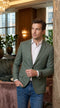 Menâs Sage Green Windowpane 2-Piece Suit â Modern Fit Plaid Wedding, Business and Formal Suit