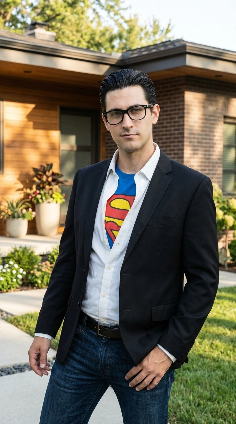 Mens Black Blazer – Clark Kent Inspired Smart Casual Office Blazer for Men Classic Everyday Formal Jacket