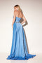 Satin Fitted Strapless Slit Gown by Lucci Lu 1354