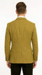 Menâs Mustard Gold Yellow Houndstooth Blazer Jacket, Check Pattern Formal Sport Coat for Weddings, Prom, Business 2 Buttons Modern Fit