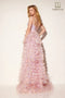 Organza Sleeveless Ruffled Slit Gown by Lucci Lu 1400