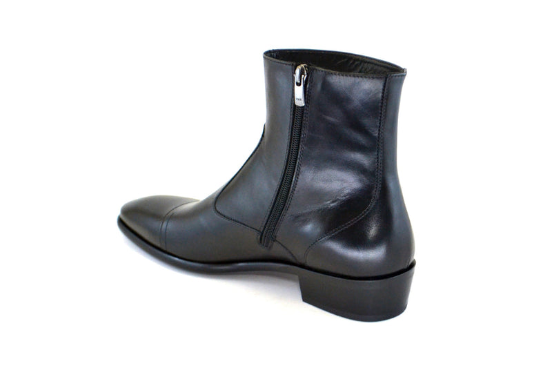 Corrente 1547 Burnished Calfskin Slip-On Boot - Black - Image 4