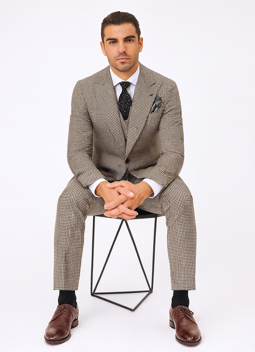 1920'S 1930'S Vintage Suit - Peak Lapel Suit - Vested Suit - Peak Lapel Double Breasted Suit - Classic Fit Pleated Pants