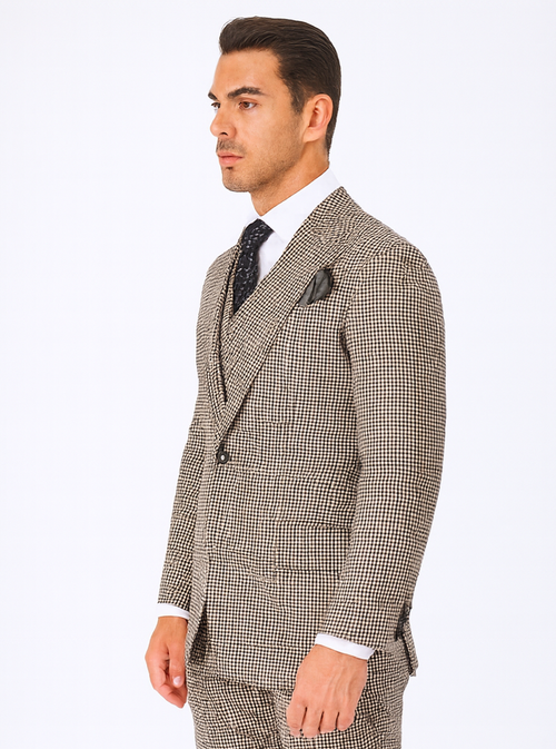 1920'S 1930'S Vintage Suit - Peak Lapel Suit - Vested Suit - Peak Lapel Double Breasted Suit - Classic Fit Pleated Pants