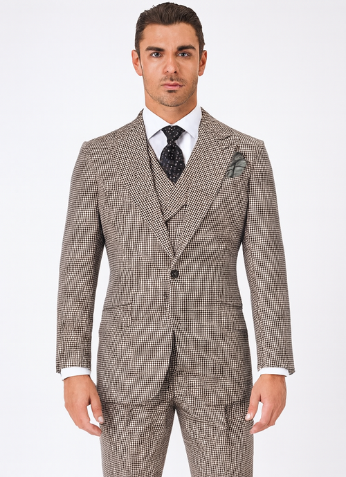 1920'S 1930'S Vintage Suit - Peak Lapel Suit - Vested Suit - Peak Lapel Double Breasted Suit - Classic Fit Pleated Pants