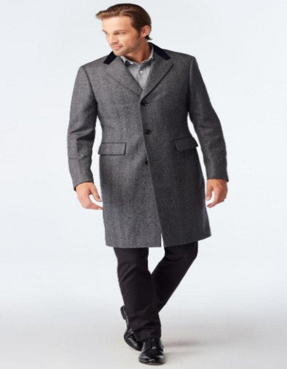 Men's Overcoat - Peak Lapel 1920s Style Car Coat Three Quarter By Albereto Nardon + White and Black