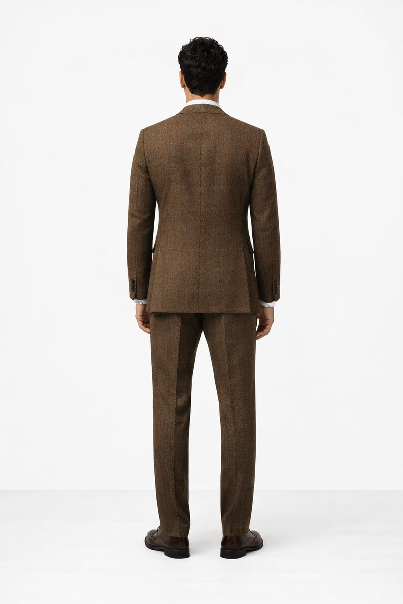 1930s Fashion Tweed ~ Herringbone Pattern - 1930 Suit - 1930s Tuxedo - Brown Suit