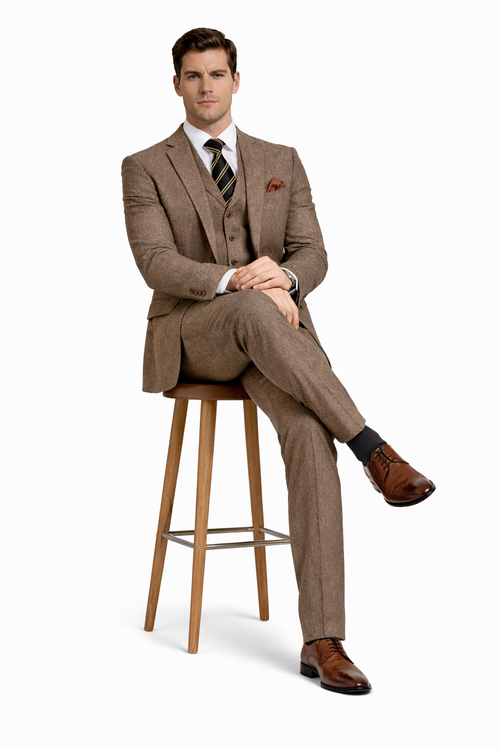 1930s Fashion Tweed ~ Herringbone Pattern - Mens 1930 Suit - 1930s Tuxedo