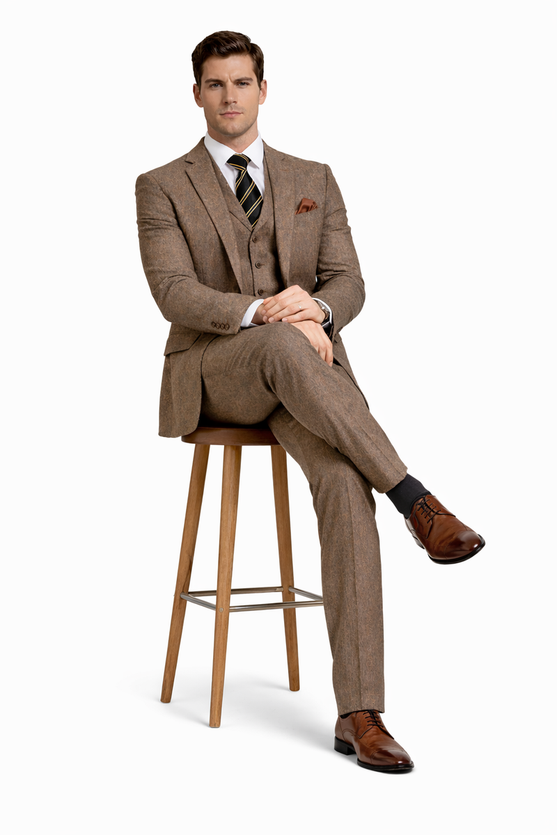 1930s Fashion Tweed ~ Herringbone Pattern - Mens 1930 Suit - 1930s Tuxedo