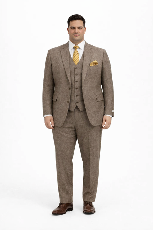 1930s Fashion Tweed ~ Herringbone Pattern - Mens 1930 Suit - 1930s Tuxedo - Flap Pocket - Brown Suit
