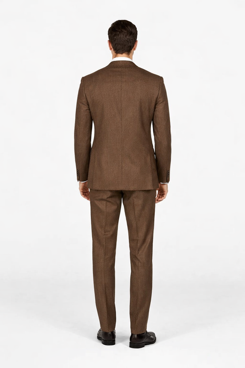 1930s Fashion Tweed ~ Herringbone Pattern - Modern Fit Suit - 1930s Tuxedo - Brown Suit