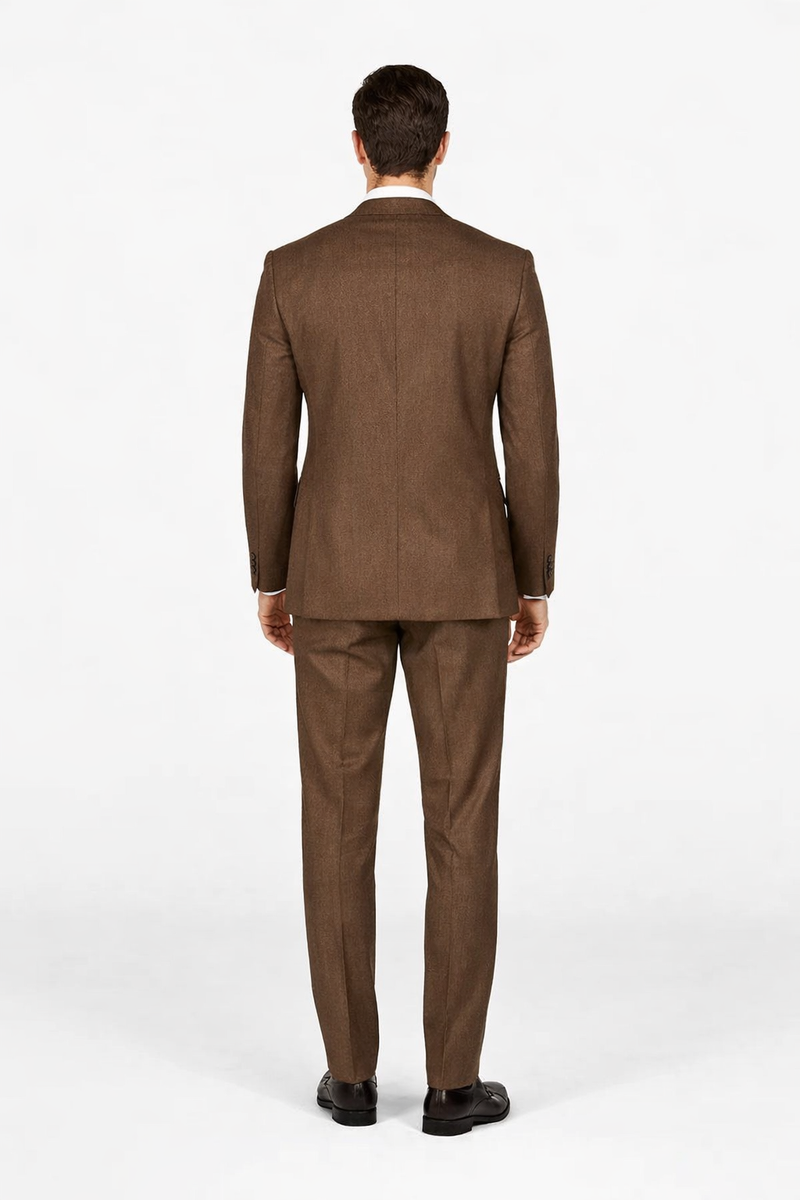 1930s Fashion Tweed ~ Herringbone Pattern - Modern Fit Suit - 1930s Tuxedo - Brown Suit
