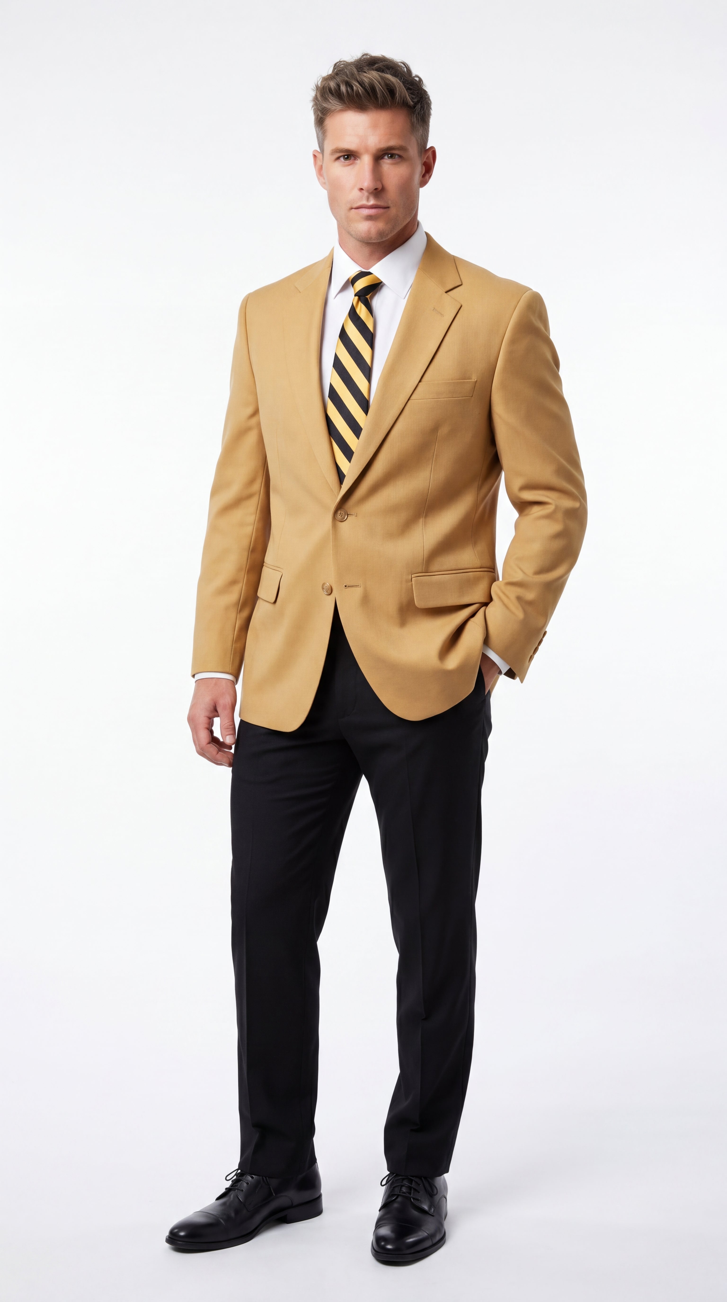 Men's Camel Blazer, Classic Two Button Business Casual Wedding Summer Sport  Coat Jacket in Khaki Bronze Color Modern Fit