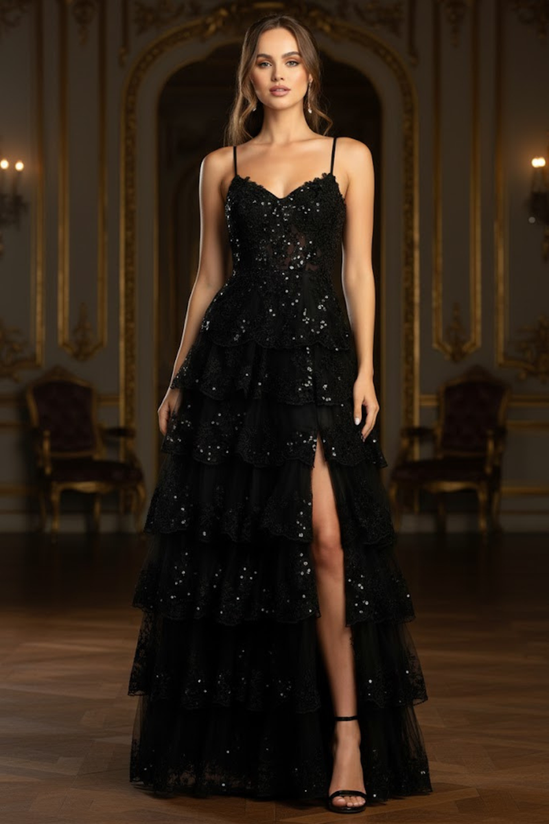 Adora Design 3217 Long Sequin Lace A-Line Formal Prom Gown