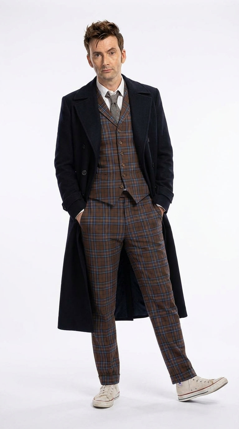 Menās Black Long Overcoat ā Doctor Who Fourteenth Doctor David Tennant Inspired Costume Coat