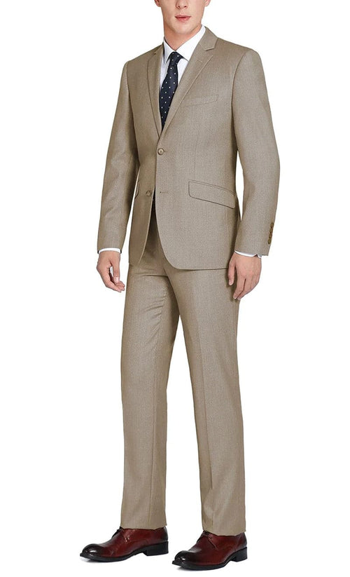 Vanderbilt Collection - Classic 2 Piece Suit 2 Buttons Regular Fit In Taupe