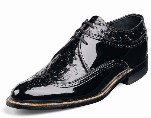 1920s Shoes Black White Wingtip 00605-21