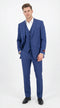 Men’s Royal Blue Pinstripe Three Piece Suit – Classic Formal 3PC Business and Wedding Suit Indigo Teal Saphire Pinstripe