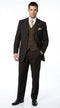 Men’s Dark choclate Brown Three Buttons 3 Piece Suit – Classic Brown 3PC Wedding, Church and Business Formal Suit for Men