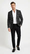 Men’s Black Windowpane Check Blazer – Black Plaid Formal Blazer Jacket for Business, Wedding and Smart Casual Style