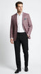 Mens Dusty Rose Mauve Pink with Tint of Blue Plaid Sport Coat Blazer – Classic Check Pattern Casual Blazer Jacket for Business Casual, Wedding