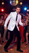 Men’s White Disco Blazer 1980s Sequin Style Jacket – Lapel Collar Party Blazer, Formal Evening Wear, Halloween Masquerade Club Outfit
