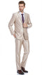 Menâs Champagne Tan Sharkskin 2 Button Suit â Shiny Formal Suit with Optional Vest for Wedding, Prom, Business Beige Color