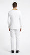 Men's White & Gold Tuxedo – Velvet Shawl Lapel 3 Piece Wedding & Prom Suit
