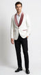 Menâs Ivory and Rose gold Floral Blazer â Elegant Shawl Lapel Formal Blazer Jacket for Wedding, Party, Prom