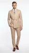 Vitali Menâs Tone on Tone Beige Pinstripe 2 Piece Suit, Double Breasted Summer Dress Suit for Weddings, Tan Beige Shadow Pinstripe
